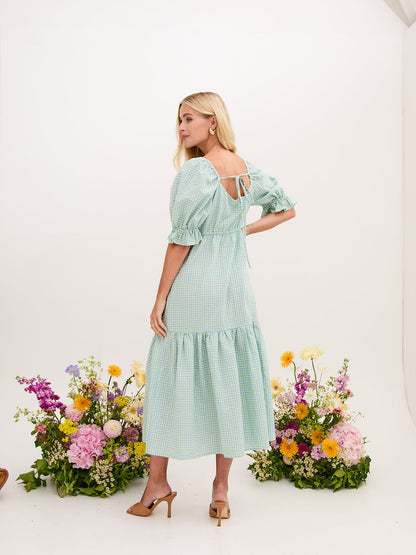 Eliza Gingham Midi Dress