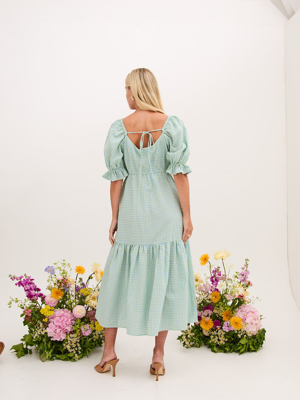 Eliza Gingham Midi Dress