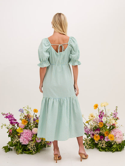 Eliza Gingham Midi Dress