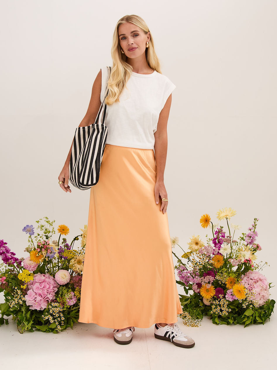 Angel Orange Satin Skirt