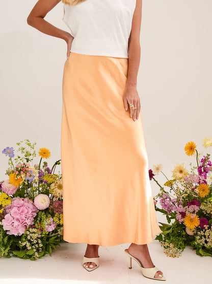 Angel Orange Satin Skirt