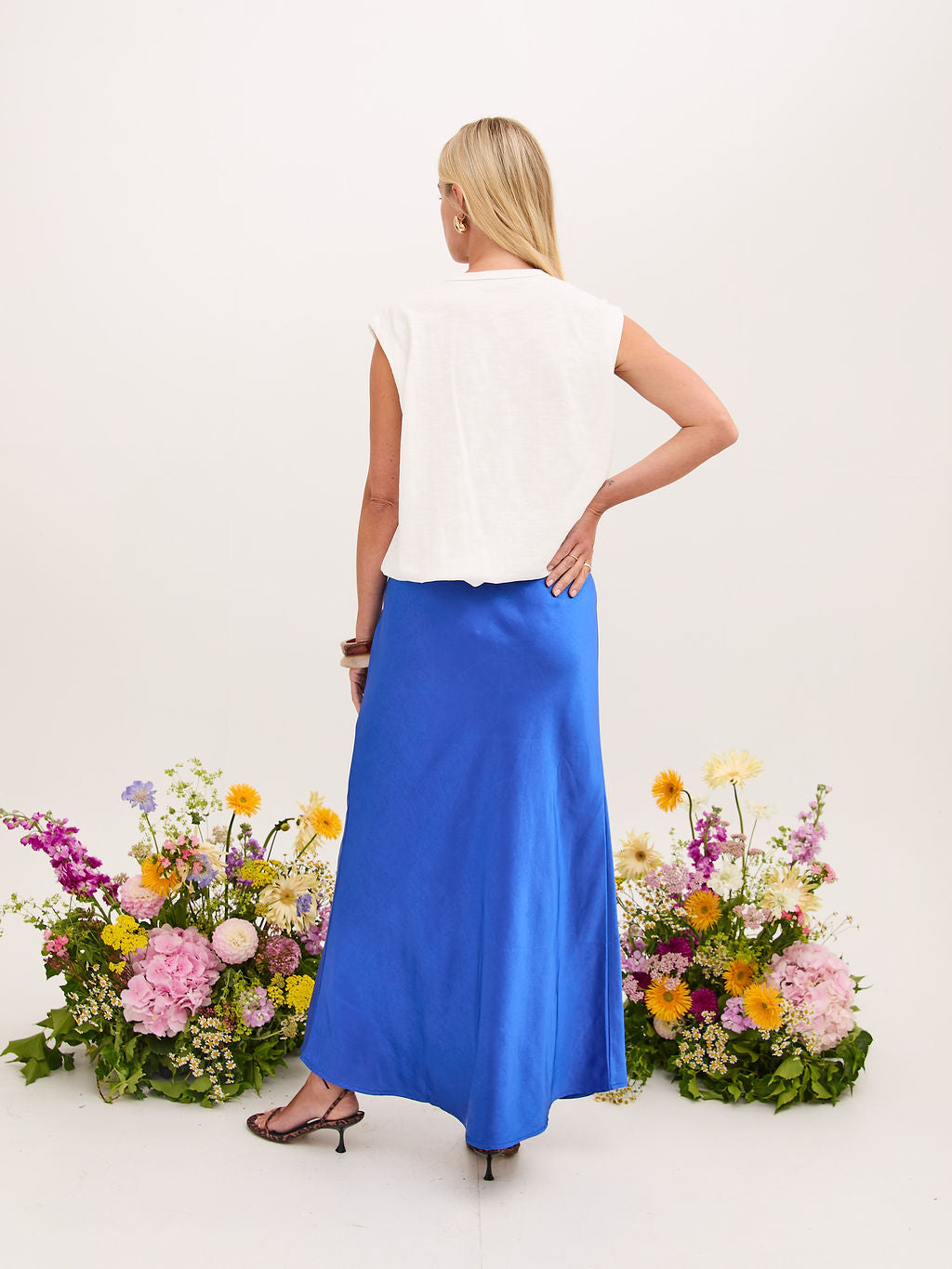 Angel Cobalt Satin Skirt