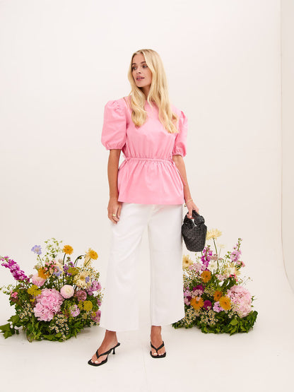 Farah Cotton Puff Sleeve Top