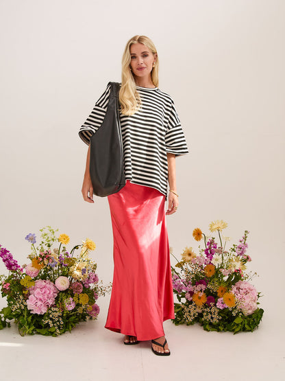 Angel Coral Satin Skirt
