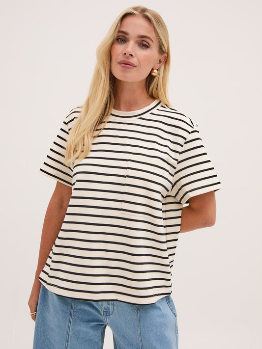Ennis Black & White Pocket T-Shirt