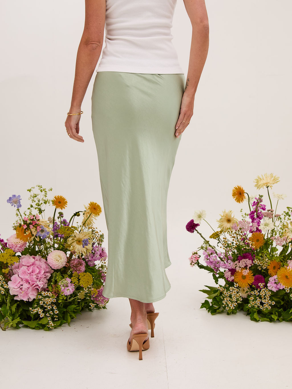 Angel Sage Satin Skirt