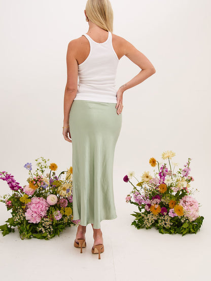Angel Sage Satin Skirt