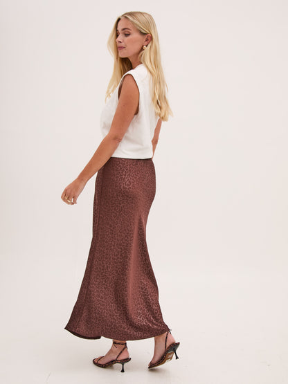 Bria Premium Animal Satin Skirt