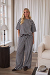 Sara Blue & Brown Stripe Super Soft T-Shirt