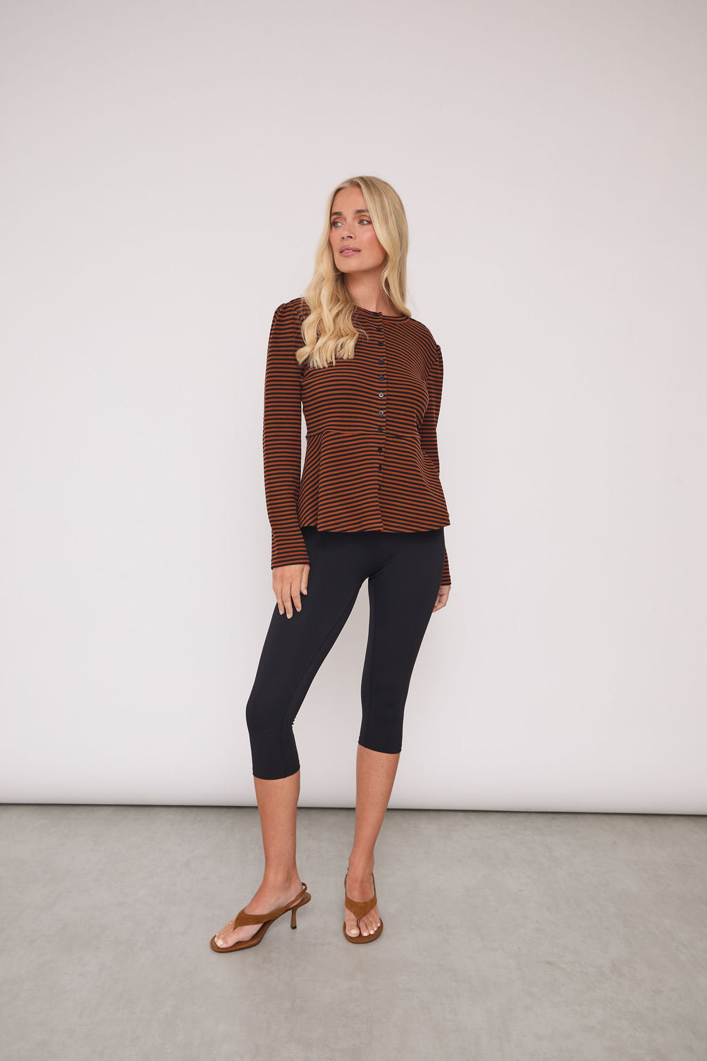 Tove Supersoft Stripe Peplum Top