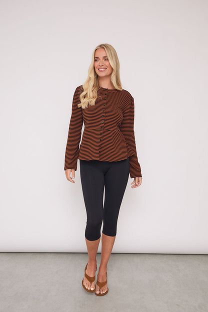 Tove Supersoft Stripe Peplum Top
