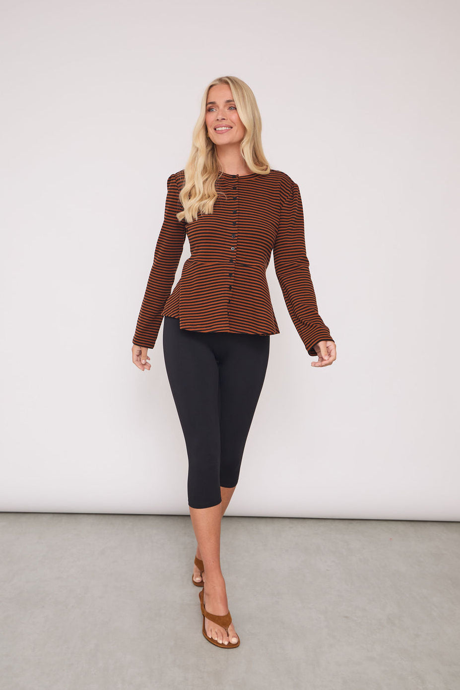 Tove Supersoft Stripe Peplum Top