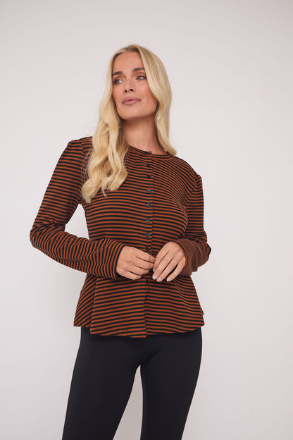Tove Supersoft Stripe Peplum Top