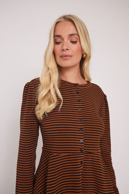 Tove Supersoft Stripe Peplum Top