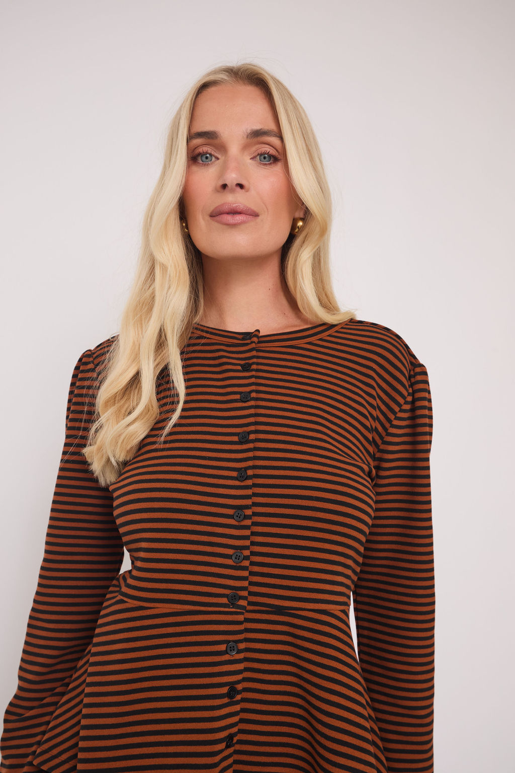 Tove Supersoft Stripe Peplum Top