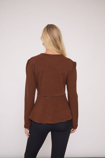 Tove Supersoft Stripe Peplum Top
