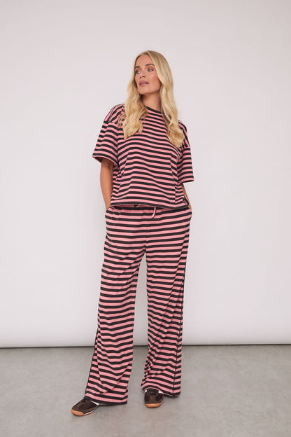 Molly Pink & Brown Super Soft Stripe Trousers
