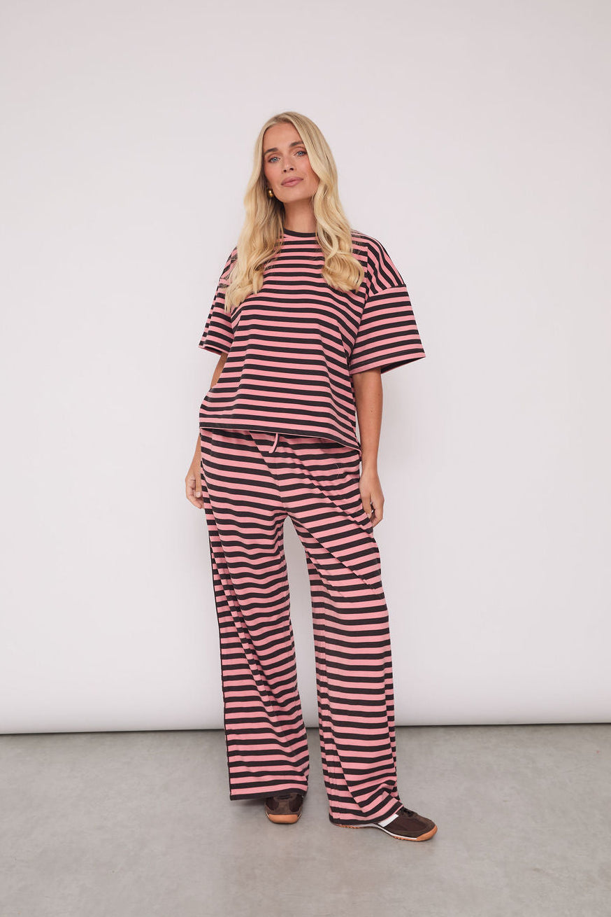 Sara Pink & Brown Stripe Super Soft T-Shirt