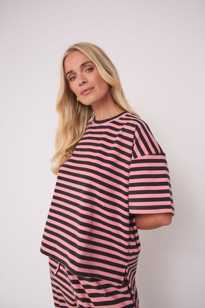 Molly Pink & Brown Super Soft Stripe Trousers