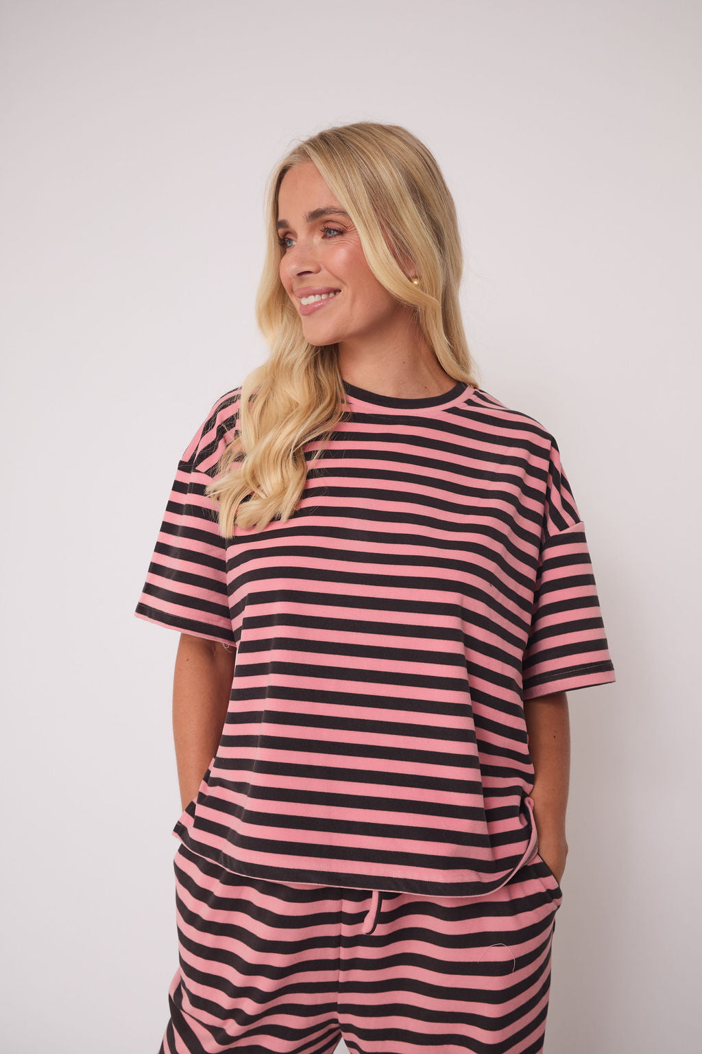 Sara Pink & Brown Stripe Super Soft T-Shirt