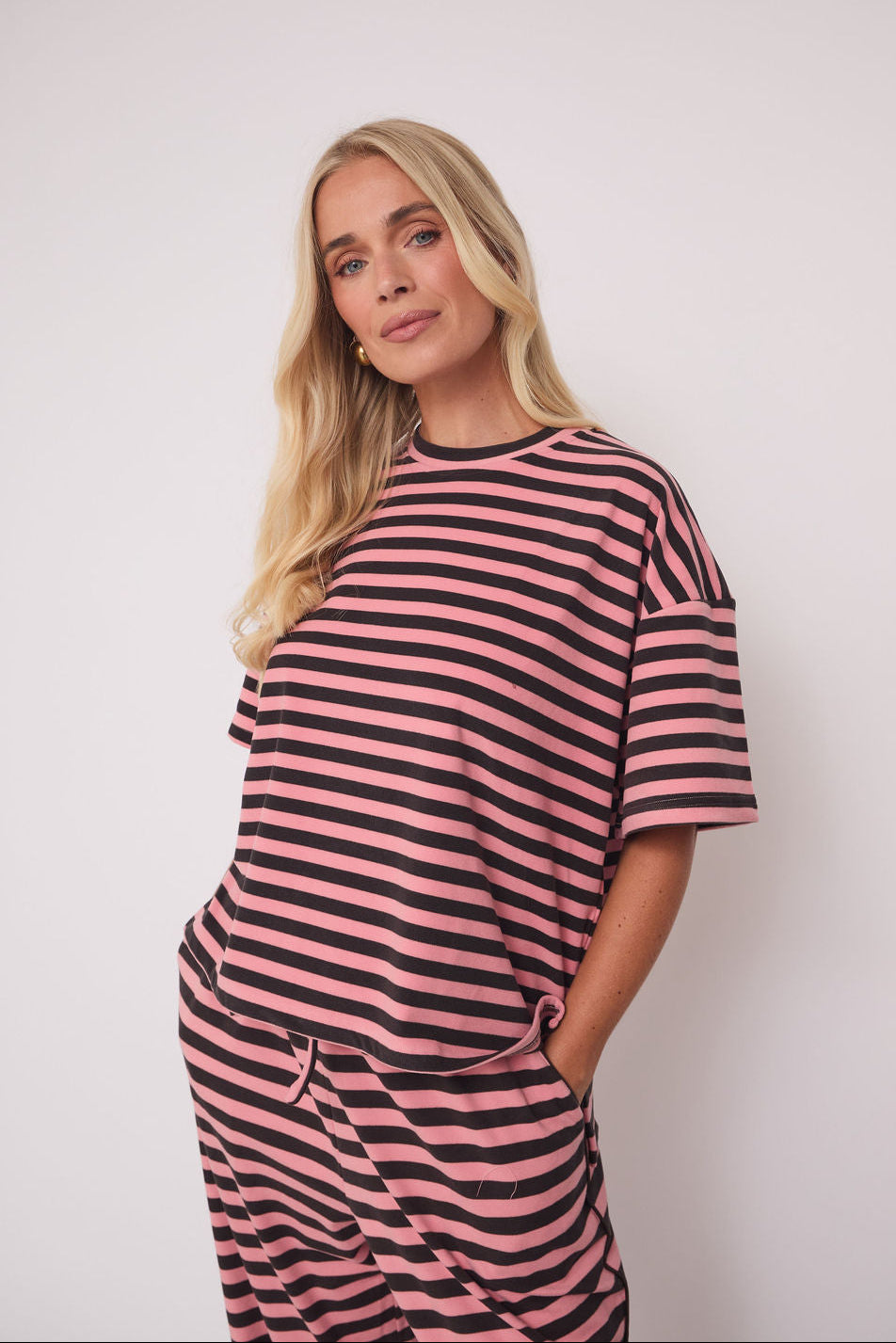 Molly Pink & Brown Super Soft Stripe Trousers
