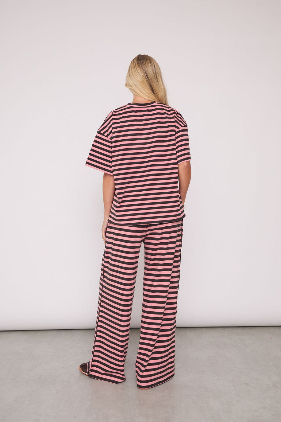Molly Pink & Brown Super Soft Stripe Trousers