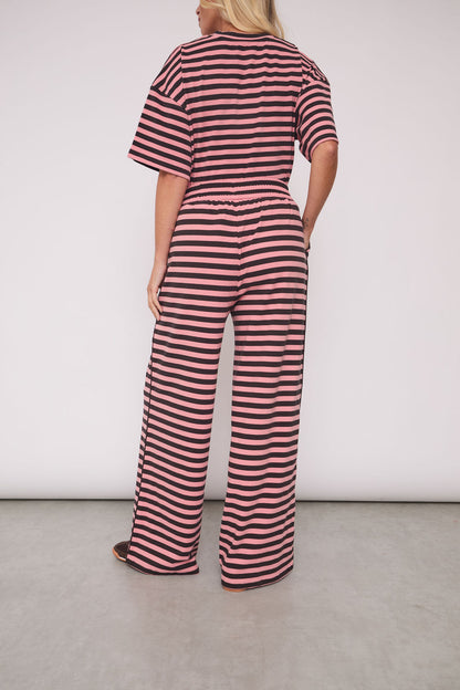 Molly Pink & Brown Super Soft Stripe Trousers