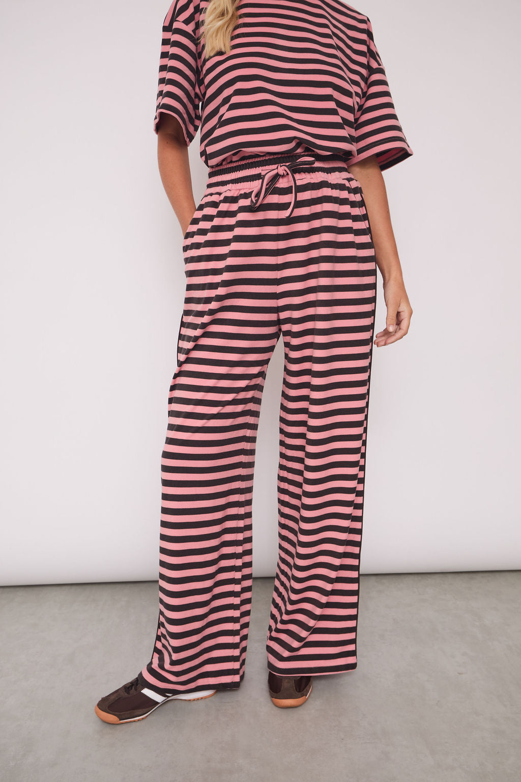 Molly Pink & Brown Super Soft Stripe Trousers