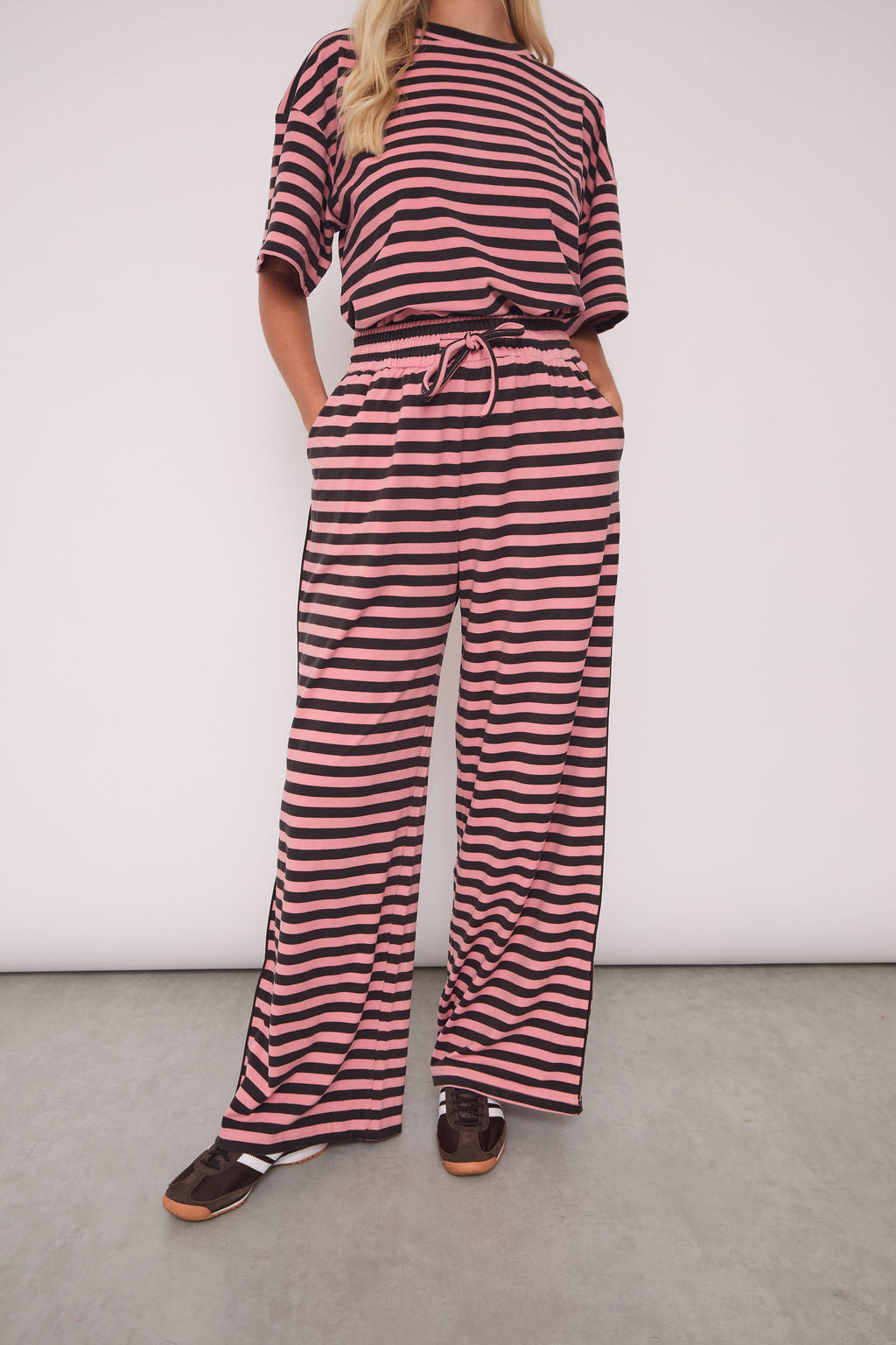 Molly Pink & Brown Super Soft Stripe Trousers