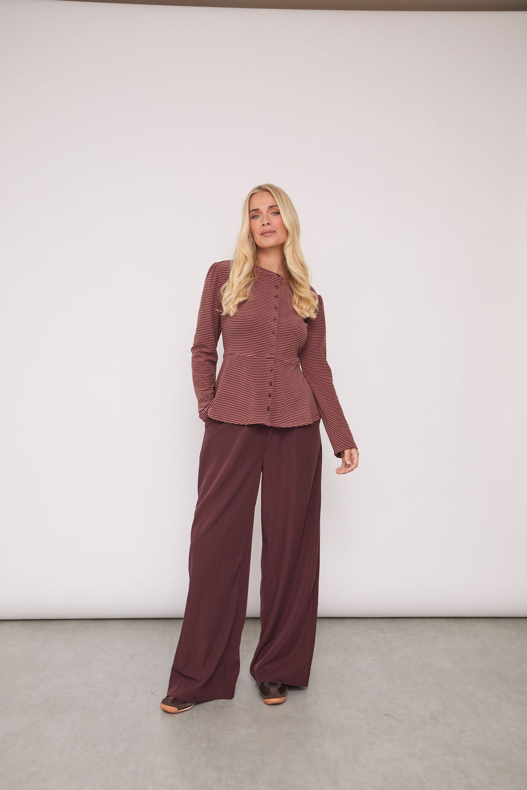 Tove Supersoft Stripe Peplum Top