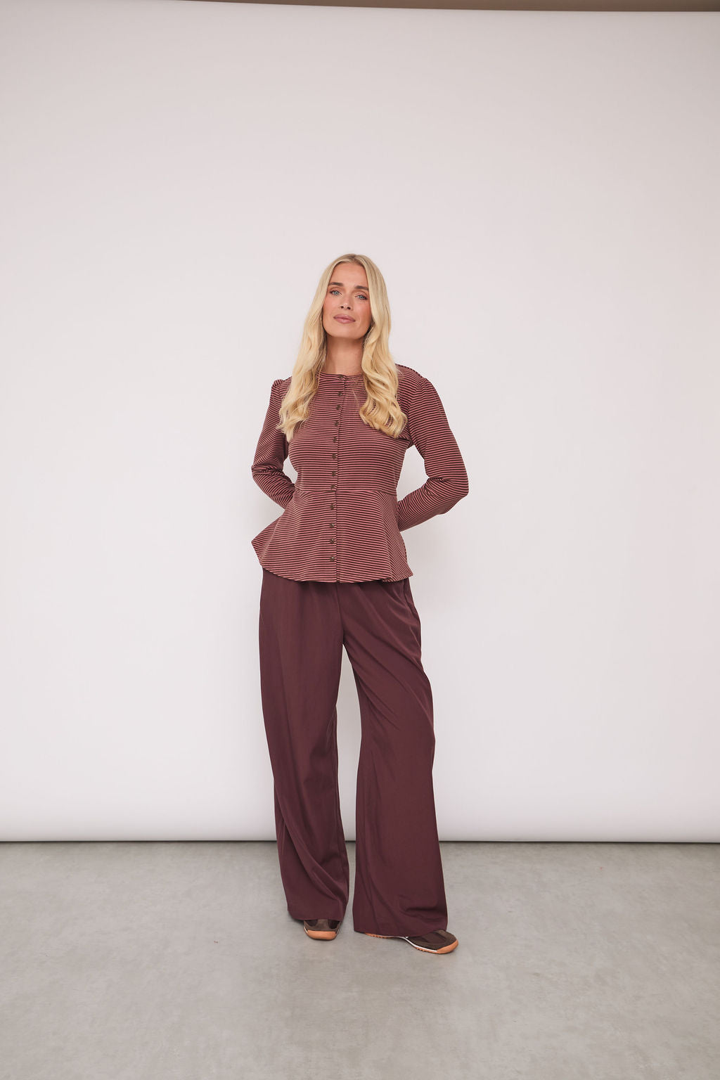 Tove Supersoft Stripe Peplum Top