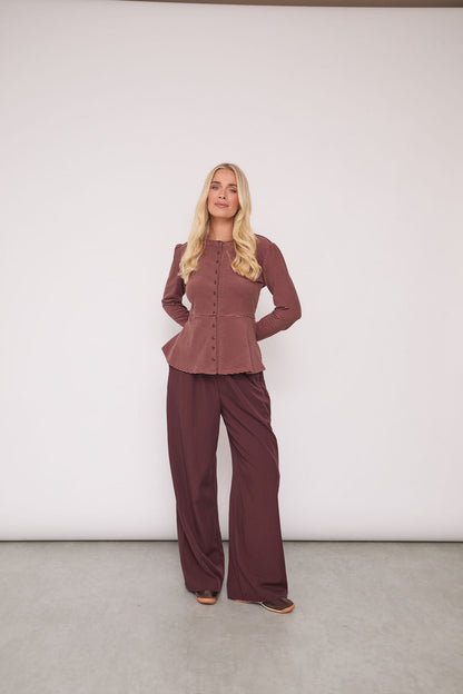 Tove Supersoft Stripe Peplum Top