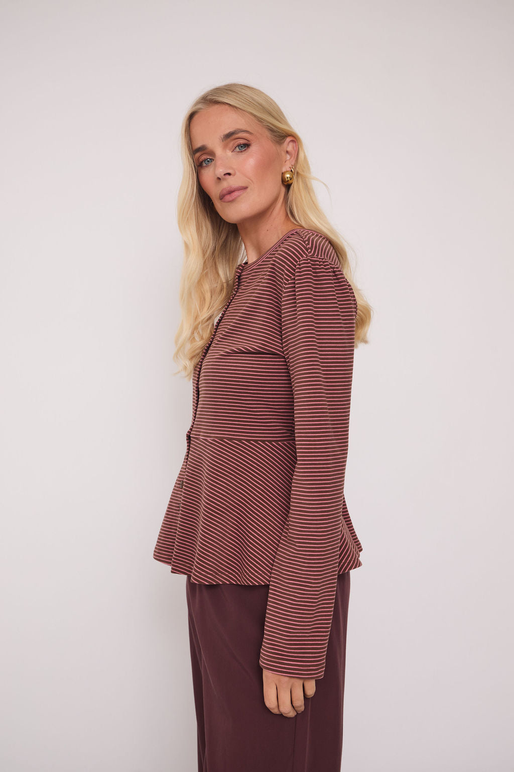 Tove Supersoft Stripe Peplum Top