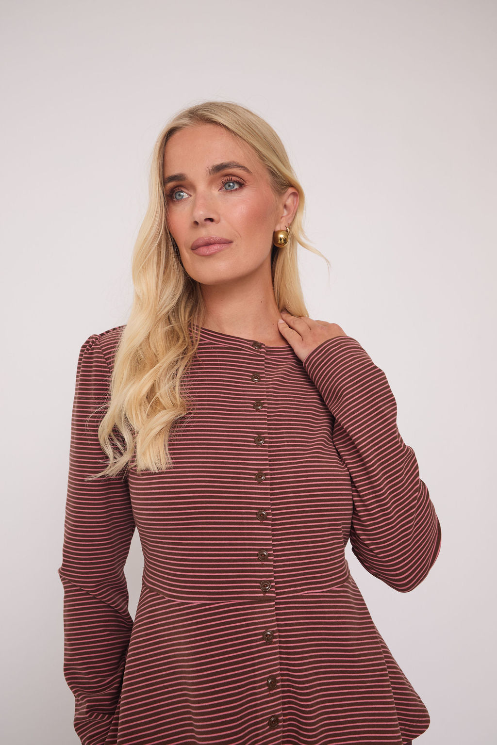 Tove Supersoft Stripe Peplum Top