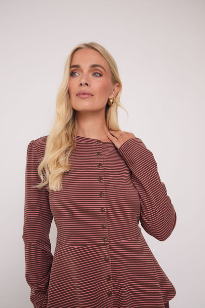Tove Supersoft Stripe Peplum Top