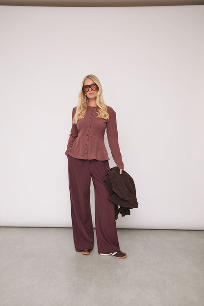 Tove Supersoft Stripe Peplum Top
