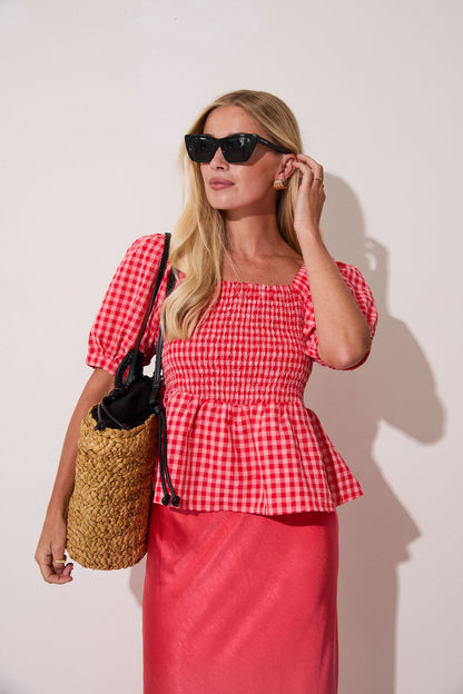 Angel Coral Satin Skirt