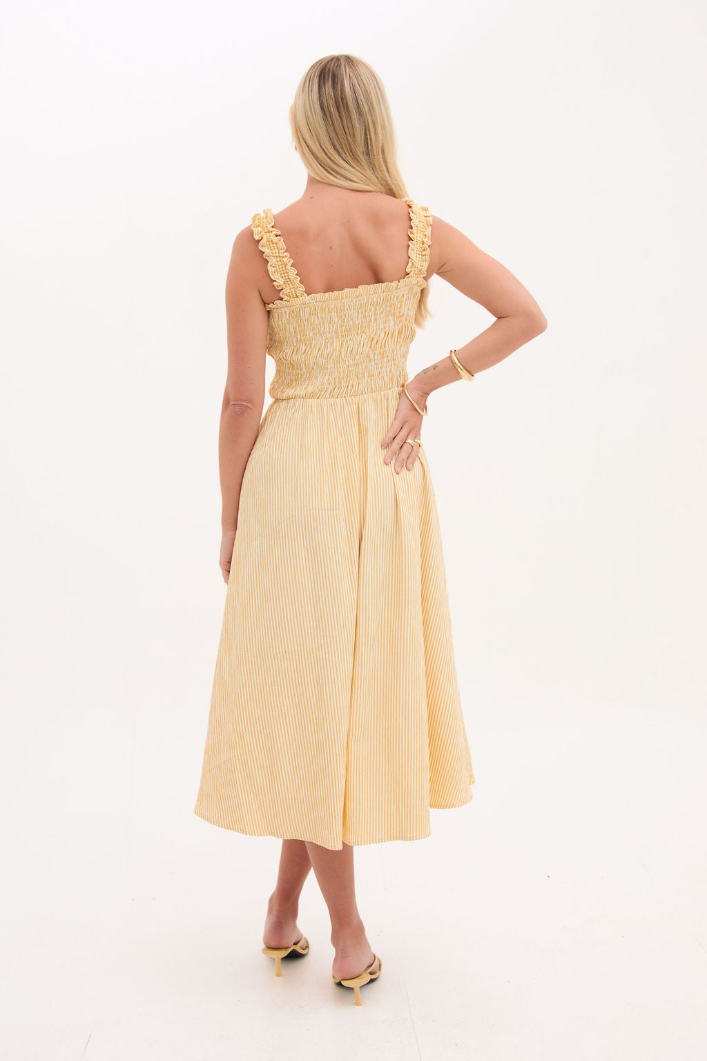 Katie Yellow & White Stripe Dress