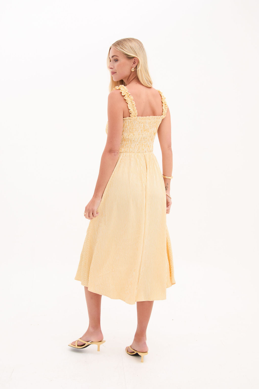Katie Yellow & White Stripe Dress