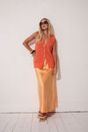 Angel Orange Satin Skirt