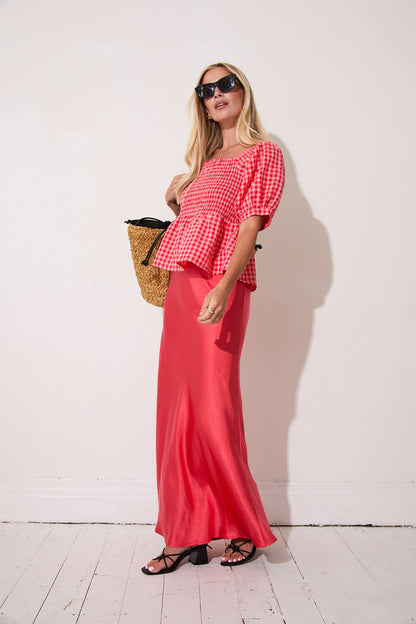 Angel Coral Satin Skirt