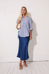 Angel Navy Satin Skirt