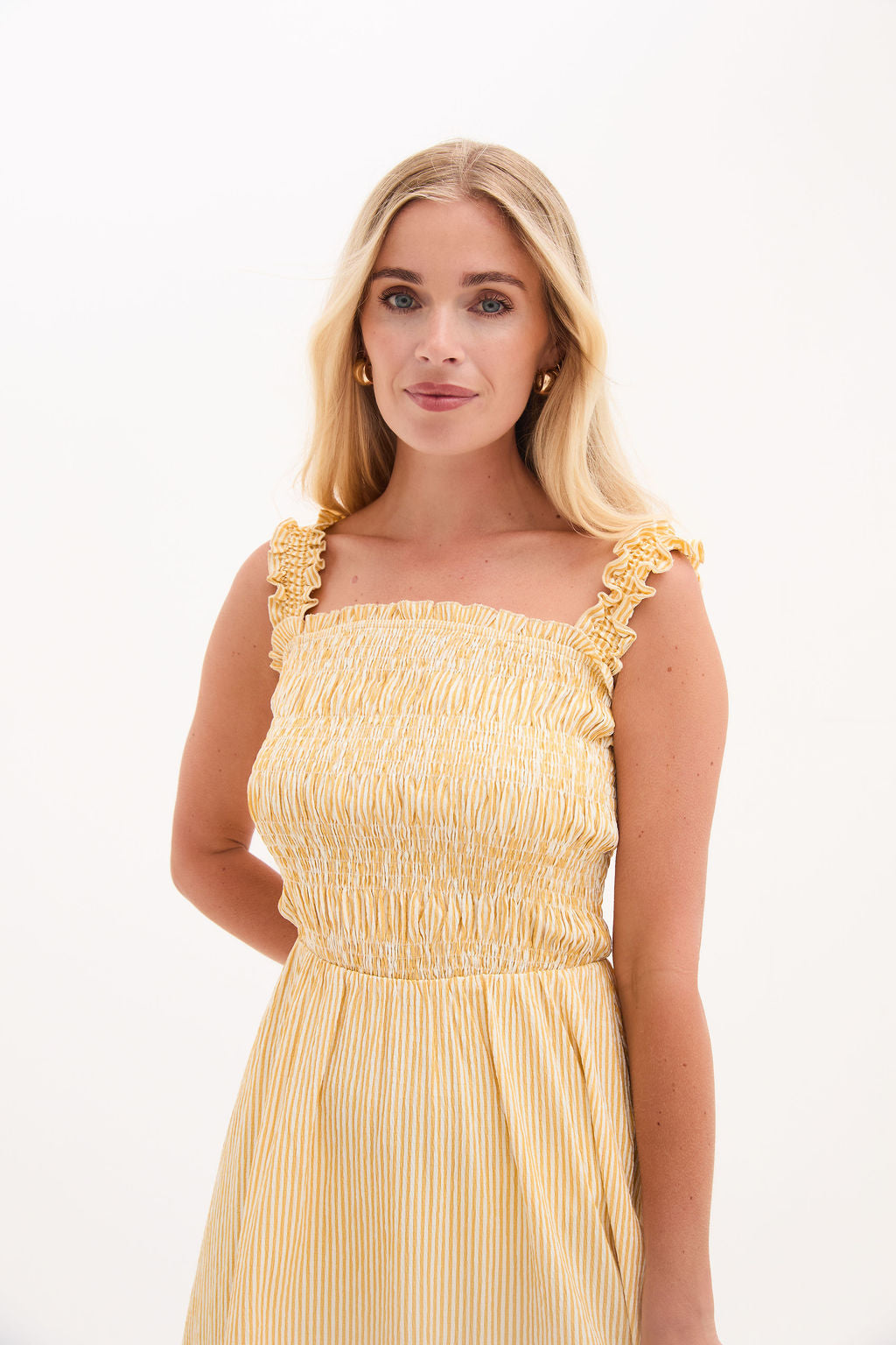 Katie Yellow & White Stripe Dress
