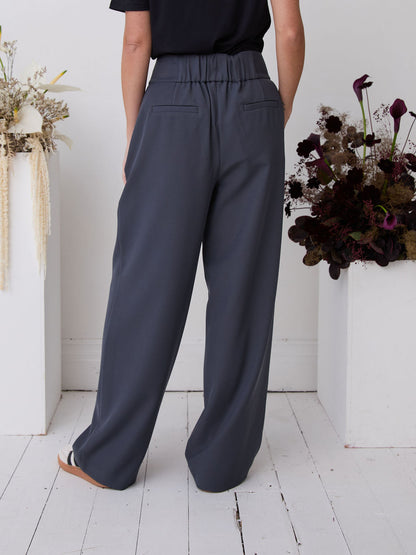 Lucia Premium Slate Wide Leg Comfort Trouser