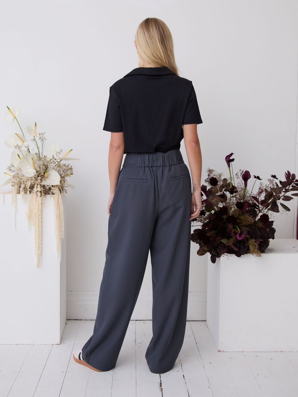 Lucia Premium Slate Wide Leg Comfort Trouser
