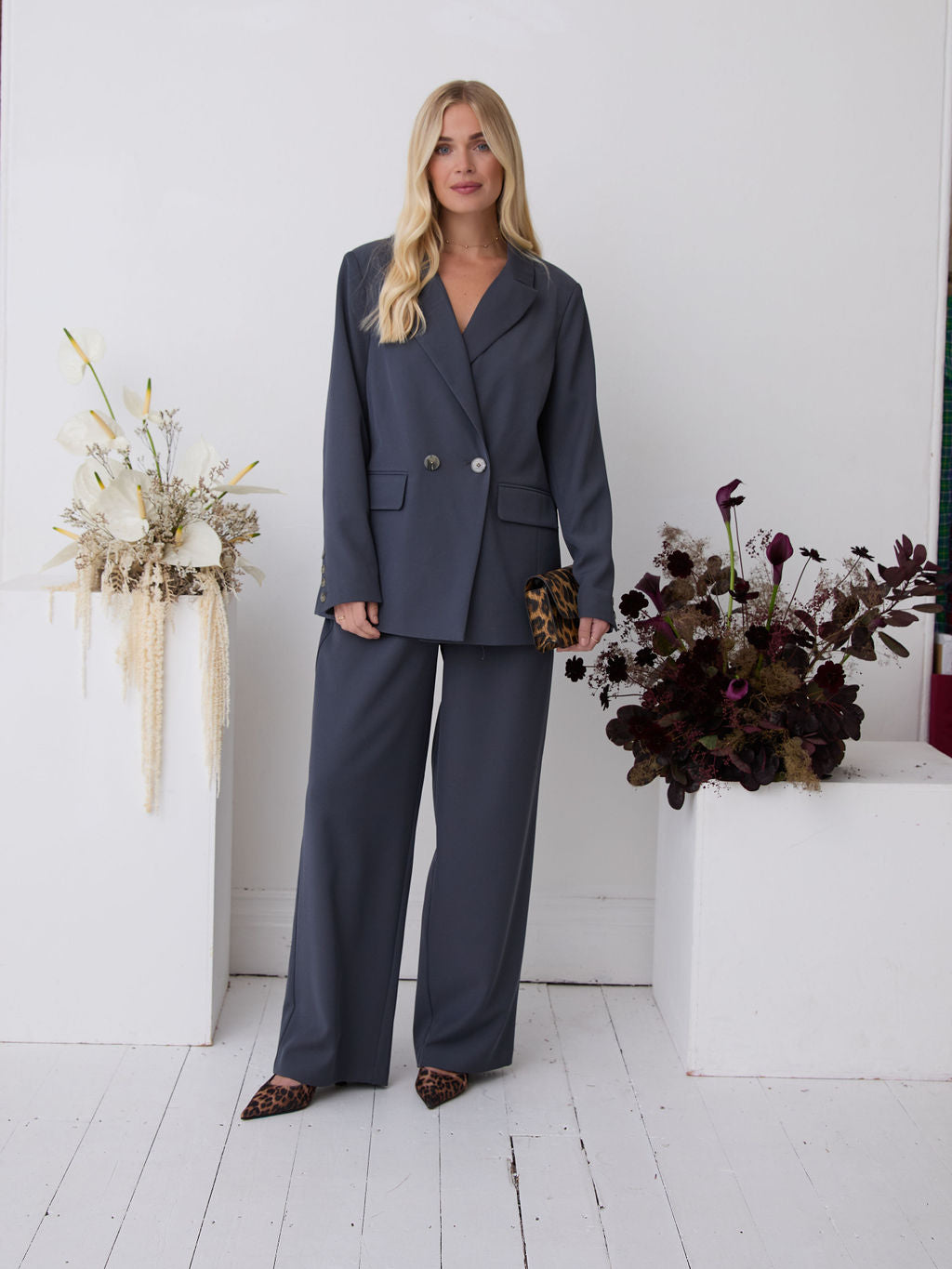 Lucia Premium Slate Wide Leg Comfort Trouser