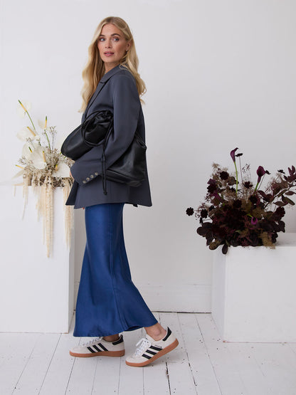 Angel Navy Satin Skirt