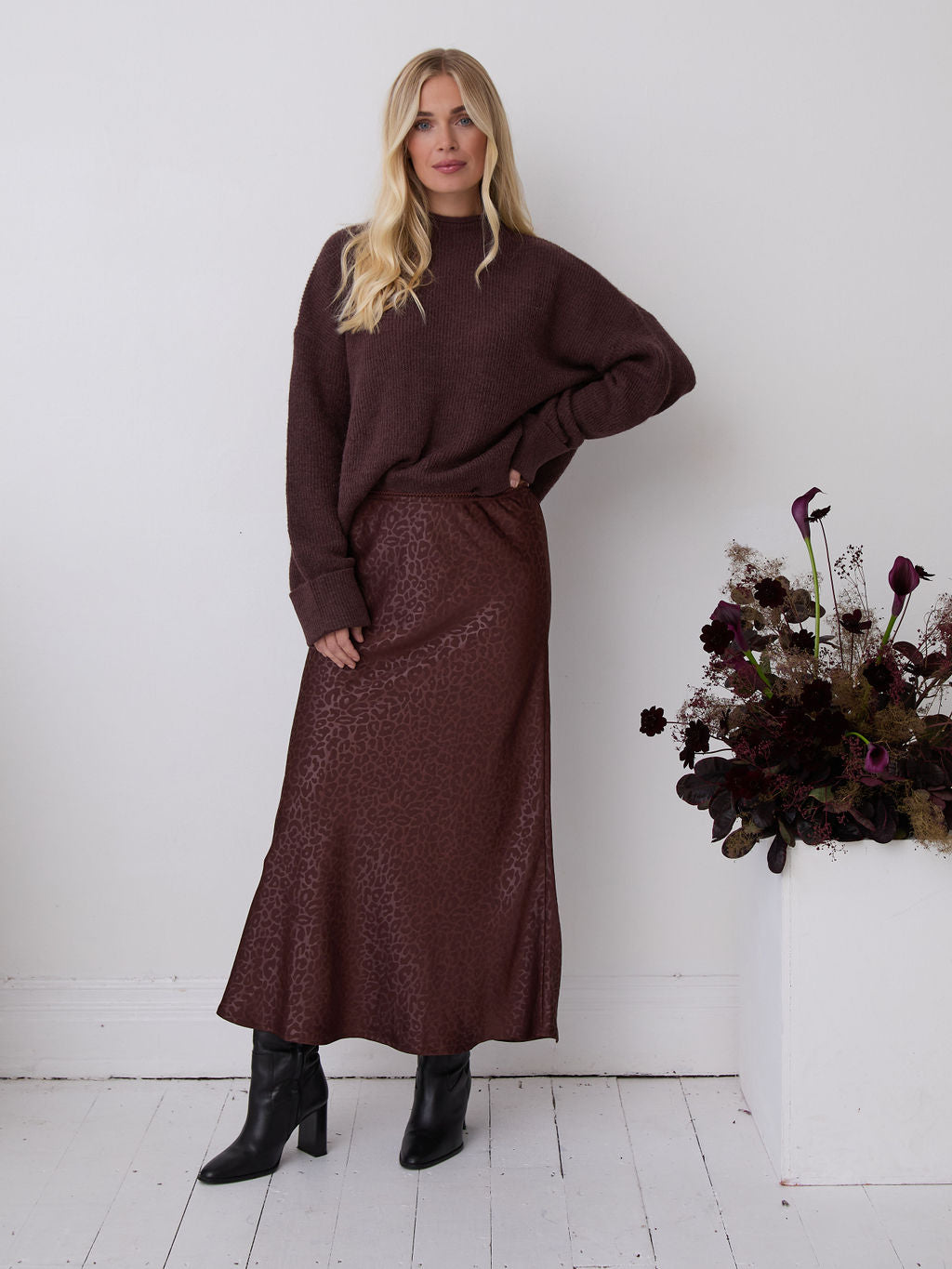 Bria Premium Animal Satin Skirt