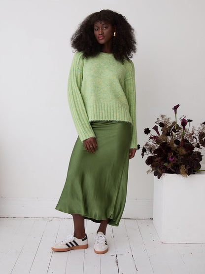 Angel Khaki Satin Skirt