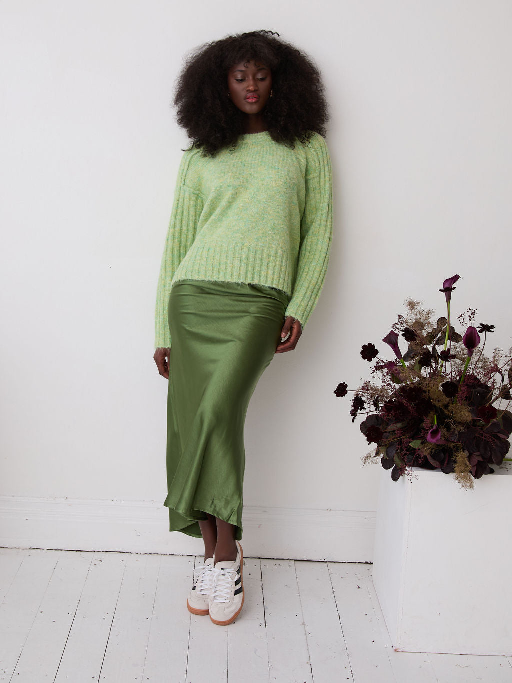 Angel Khaki Satin Skirt